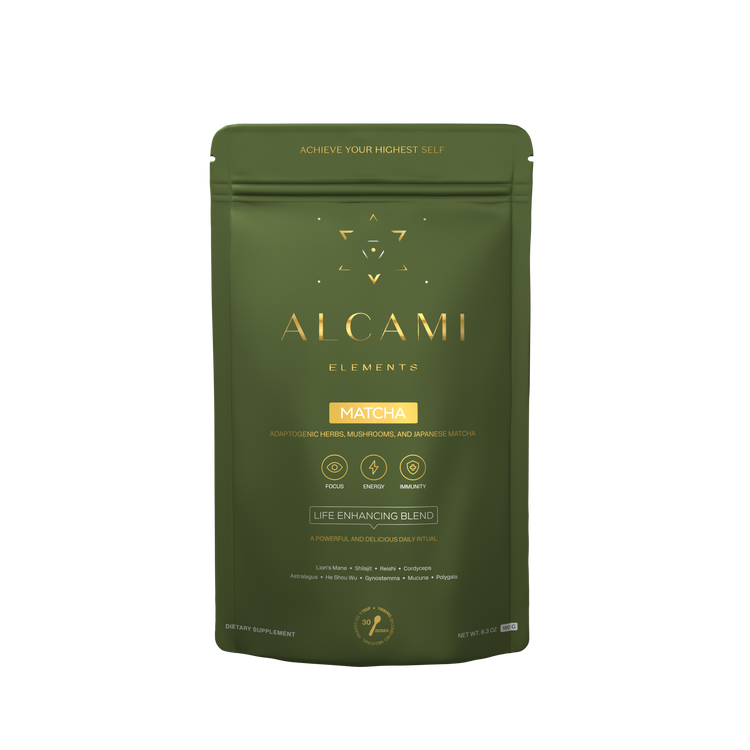 Alcami Elements Matcha blend pouch.